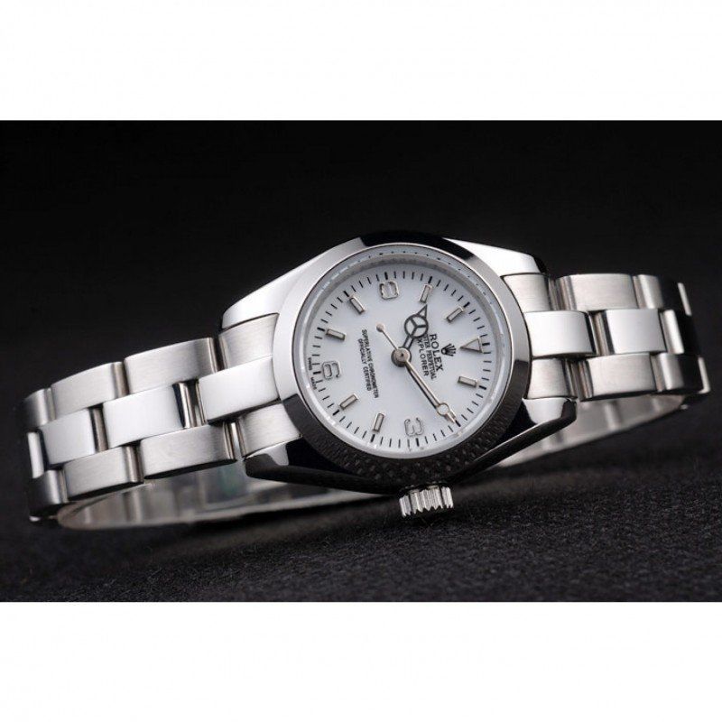 Replica Rolex Explorer Polished Stainless Steel White Dial 98088 - View 6