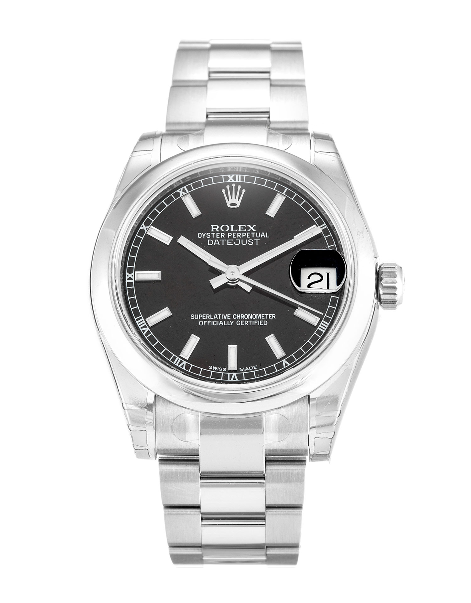 Rolex Datejust 178240 Lady 31 MM Oyster Steel Strap Black Dial Replica 