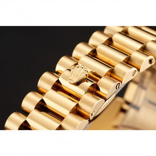 Replica Rolex Day-Date Diamonds And Rubies Black Dial Yellow Gold Bracelet 1454101 - View 9