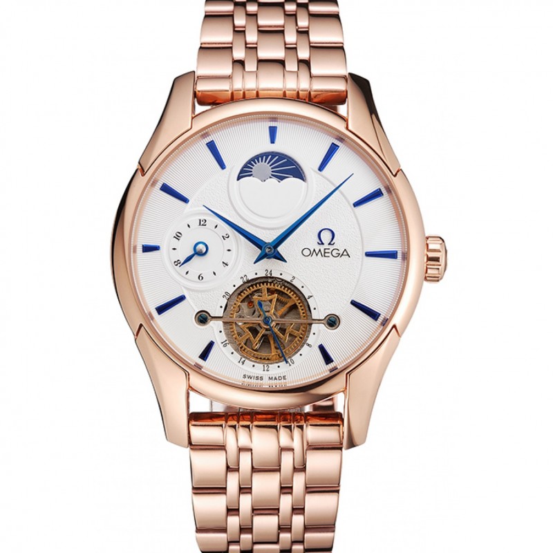 Replica Omega De Ville Moonphase Tourbillon White - View 1