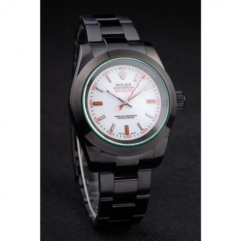 Replica Rolex Milgauss Pro-Hunter Tinted Green Saphire White Dial PR116610 - View 3