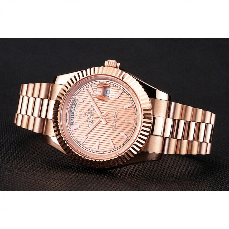 Replica Rolex Day-Date 40 Rose Gold Etched Dial Rose Gold Case And Bracelet - View 6