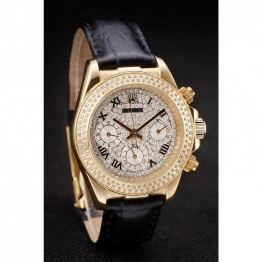 Replica Rolex Daytona Lady Gold Case Crystal Studded Bezel Crystal Studded Dial 98238 - View 3
