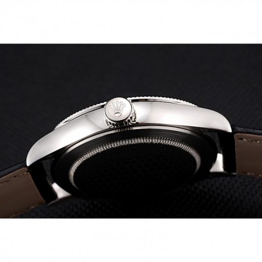 Replica Rolex Cellini Time Silver Case White Dial Black Leather Bracelet 622653 - View 7