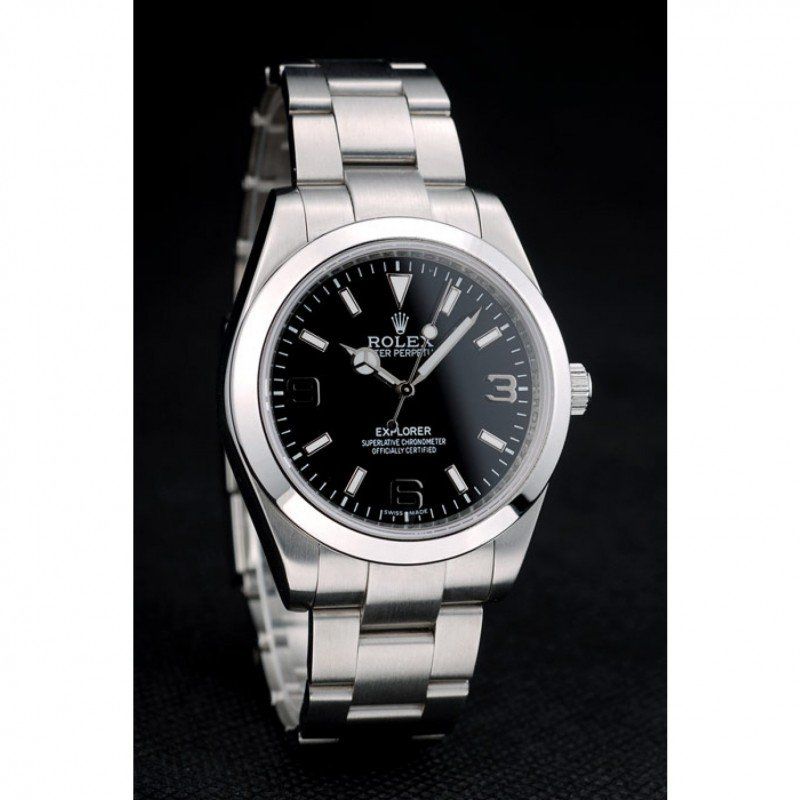 Replica Rolex Explorer Stainless Steel Bezel Black Dial 42002 - View 2