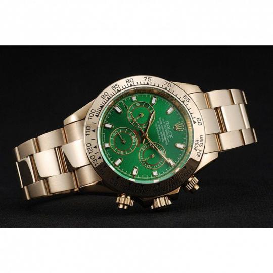 Replica Rolex Cosmograph Daytona Green Dial Rose Gold Case And Bracelet 1454244 - View 4
