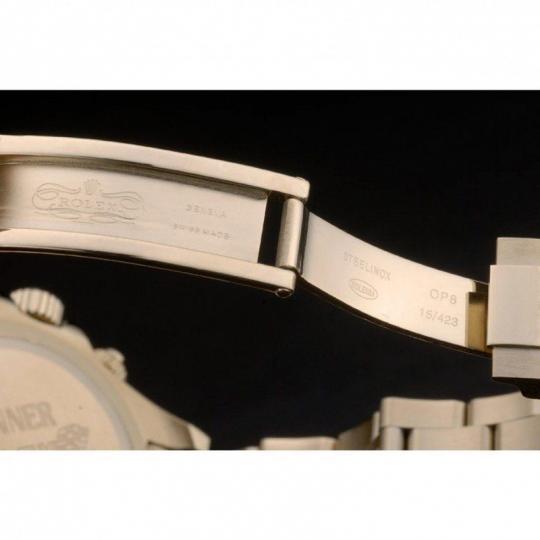 Replica Rolex Daytona Cosmograph Rainbow Crystals Bezel Rose Gold Strap Black Dial 80251 - View 10