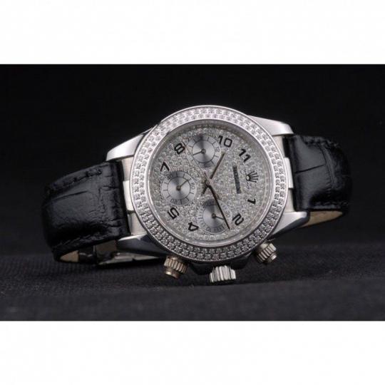 Replica Rolex Daytona Lady Stainless Steel Case Crystal Studded Bezel Crystal Studded Dial - View 3