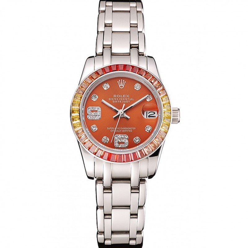 Replica Rolex Datejust Pearlmaster 39 Cognac Dial Stainless Steel Case And Bracelet - View 1