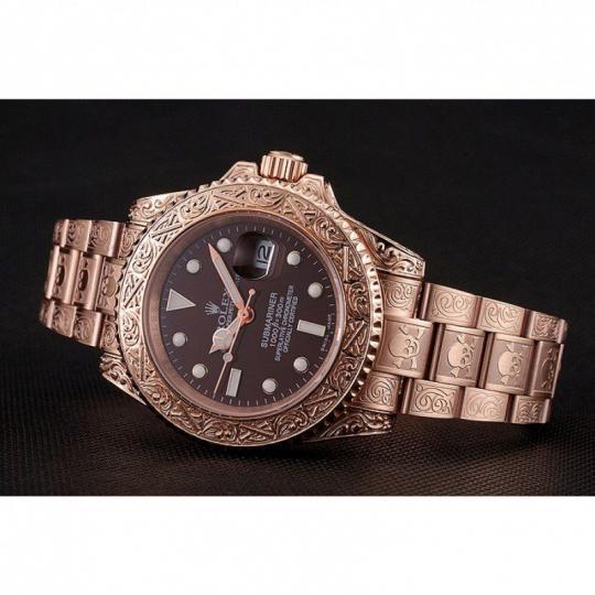 Replica Rolex Submariner Skull Limited Edition Brown Dial Rose Gold Case And Bracelet 1454087 - View 6