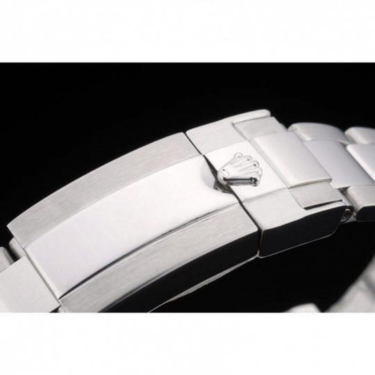 Replica Rolex Daytona Cosmograph Rainbow Crystals Bezel Stainless Steep Strap Black Dial 80250 - View 11