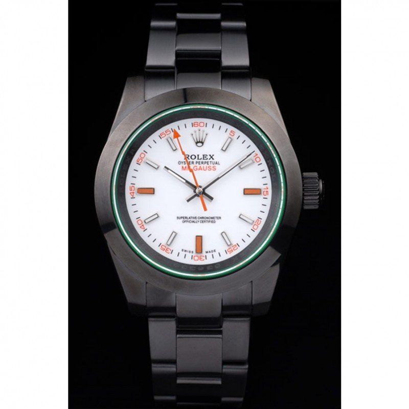 Replica Rolex Milgauss Pro-Hunter Tinted Green Saphire White Dial PR116610 - View 2