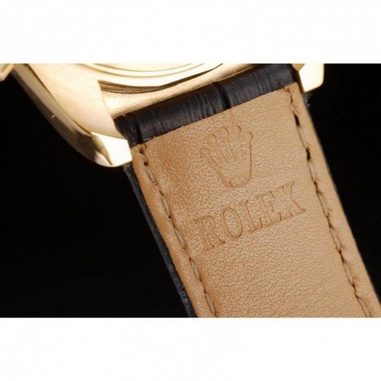 Replica Rolex Daytona Gold Case Blue Dial Black Leather Strap - View 10