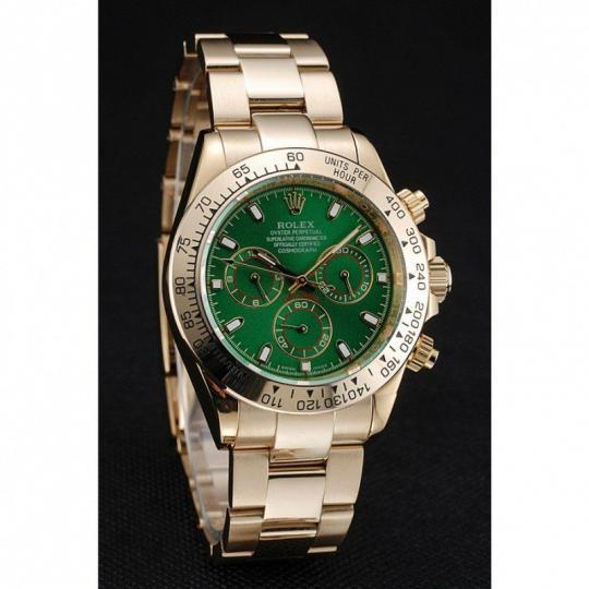 Replica Rolex Cosmograph Daytona Green Dial Rose Gold Case And Bracelet 1454244 - View 3
