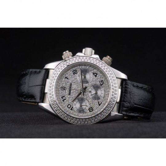 Replica Rolex Daytona Lady Stainless Steel Case Crystal Studded Bezel Crystal Studded Dial - View 4