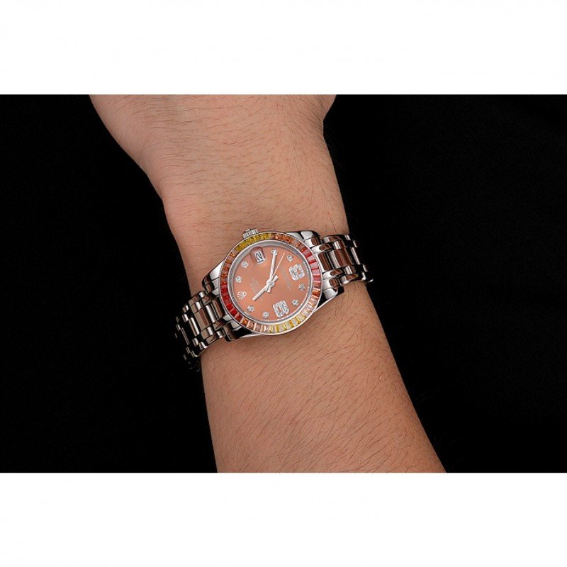 Replica Rolex Datejust Pearlmaster 39 Cognac Dial Stainless Steel Case And Bracelet - View 6