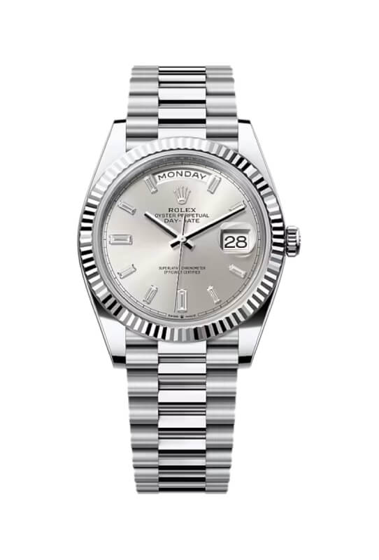 Rolex Day-Date 40 228236 Platinum Silver Roman President - term15