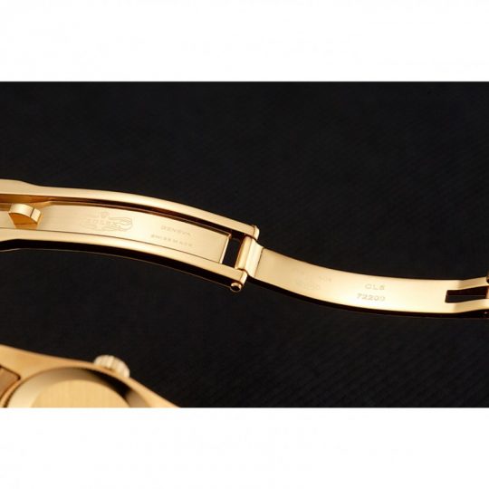 Replica Rolex Lady-Datejust Champagne Dial Diamond Bezel Gold Jubilee Bracelet 1454096 - View 11