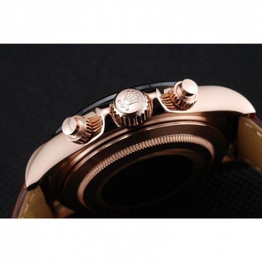 Replica Rolex Cosmograph Daytona Brown Dial Rose Gold Case Brown Leather Bracelet 1454243 - View 7