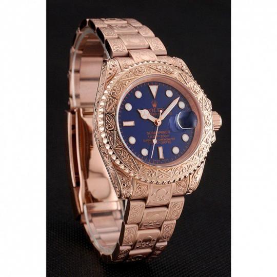 Replica Rolex Submariner Skull Limited Edition Blue Dial Rose Gold Case And Bracelet 1454085 - View 2