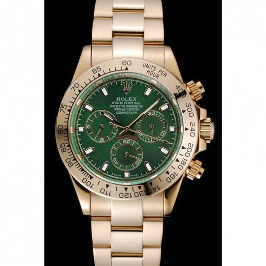 Replica Rolex Cosmograph Daytona Green Dial Rose Gold Case And Bracelet 1454244 - View 2