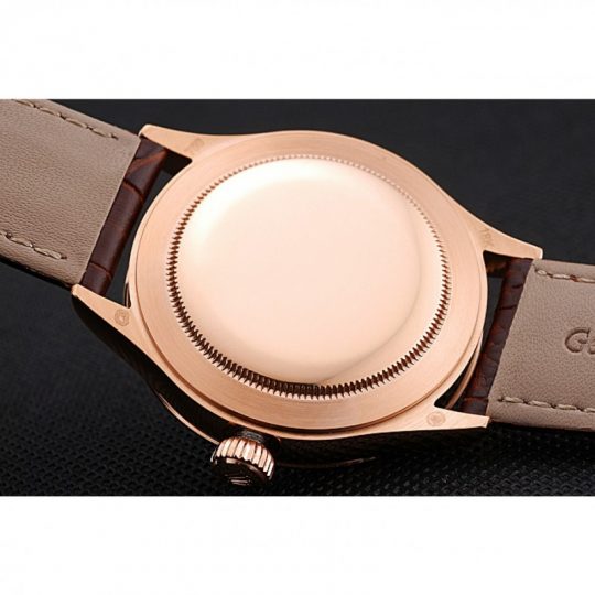 Replica Rolex Cellini Time Gold Case White Dial Brown Leather Bracelet 622655 - View 7