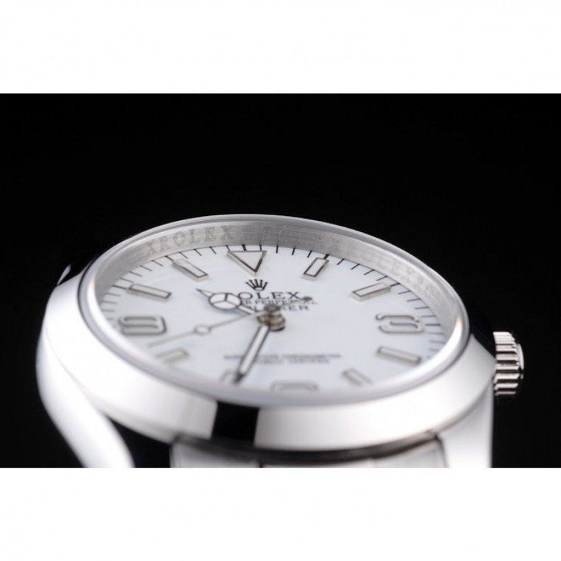 Replica Rolex Explorer Polished Stainless Steel White Dial 98086 - View 4