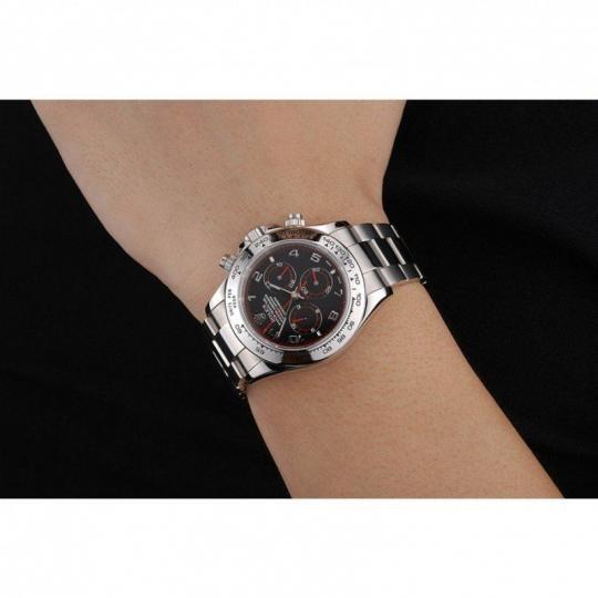 Replica Rolex Daytona Stainless Steel Bracelet Black Dial 80296 - View 4