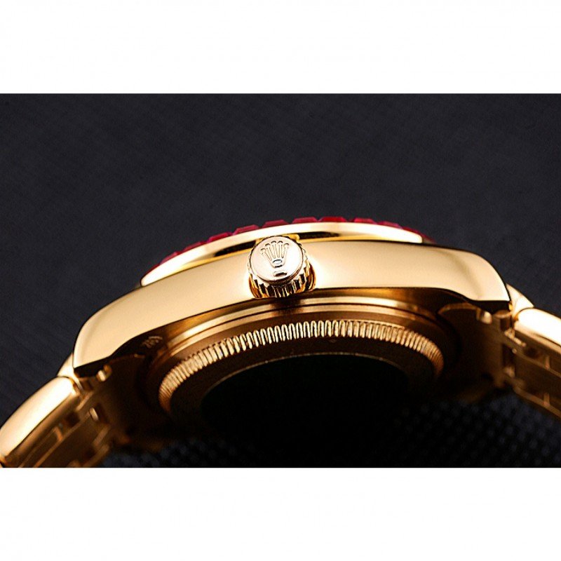 Replica Rolex Datejust Diamond Dial Pink Jewels Bezel Gold Case And Bracelet 622835 - View 8