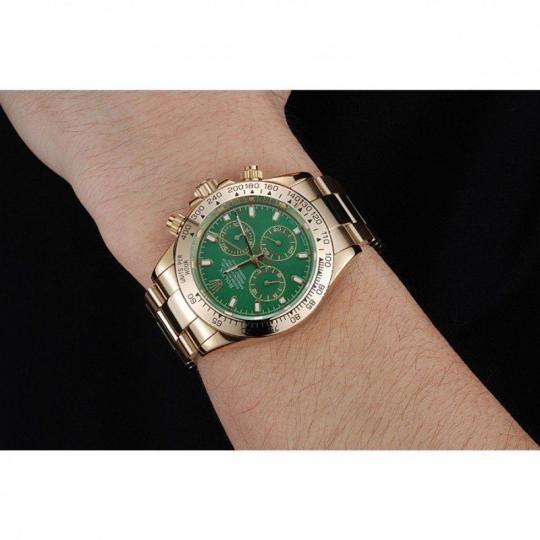 Replica Rolex Cosmograph Daytona Green Dial Rose Gold Case And Bracelet 1454244 - View 7