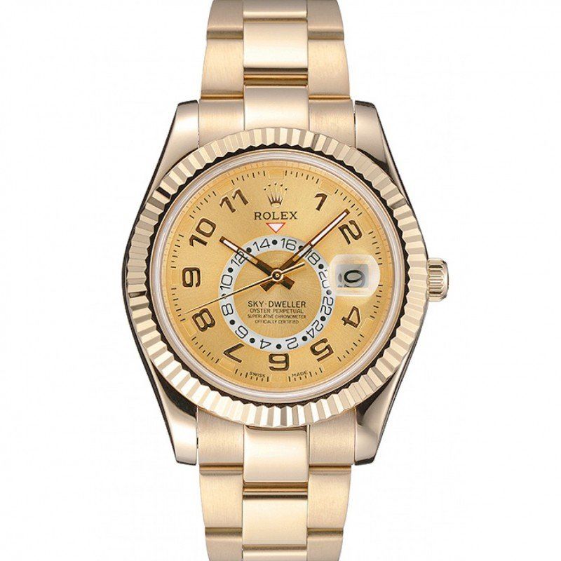 Replica Rolex Sky Dweller Oyster Perpetual Special Edition 2012 Yellow Gold 80243 - View 1