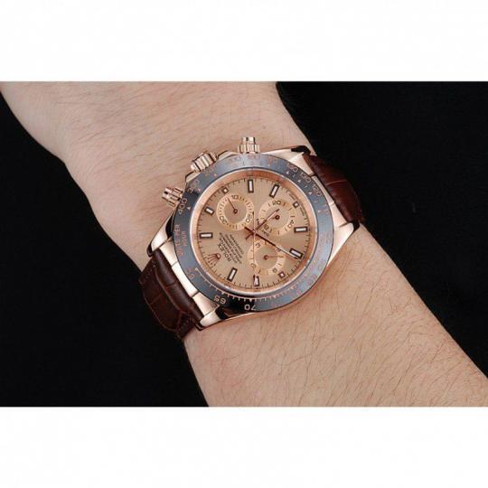 Replica Rolex Cosmograph Daytona Brown Dial Rose Gold Case Brown Leather Bracelet 1454243 - View 8
