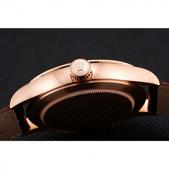 Replica Rolex Cellini Time Gold Case White Dial Brown Leather Bracelet 622655 - View 8