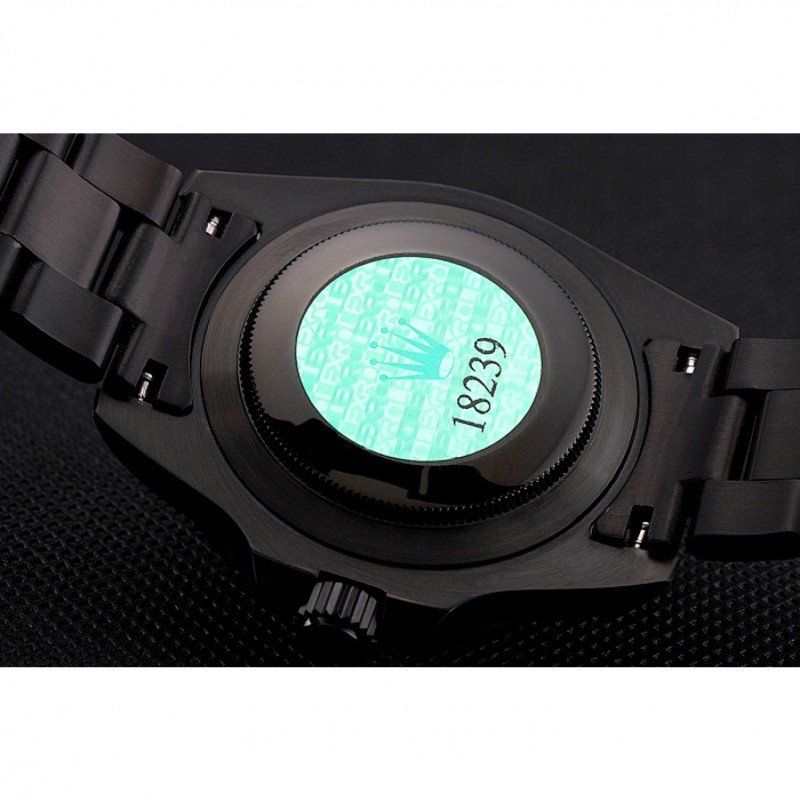 Replica Rolex GMT Master II Black Dial Blue And Black Bezel Black PVD Case And Bracelet PR18239 - View 8