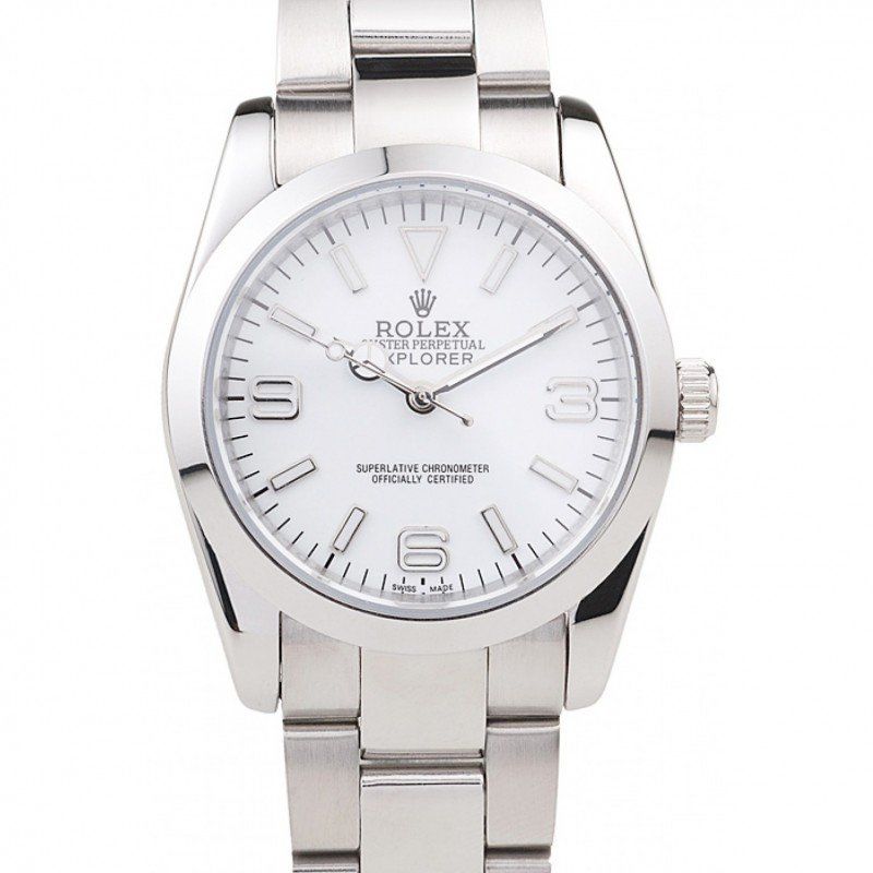 Replica Rolex Explorer Polished Stainless Steel White Dial 98086 - View 1