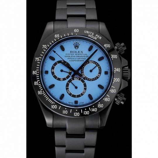 Replica Rolex Cosmograph Daytona Blue And Black Dial Black Stainless Steel Case And Bracelet 1454250 - View 3