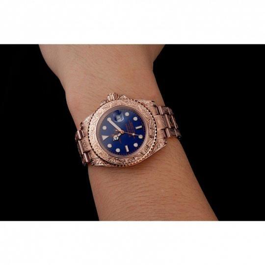 Replica Rolex Submariner Skull Limited Edition Blue Dial Rose Gold Case And Bracelet 1454085 - View 6