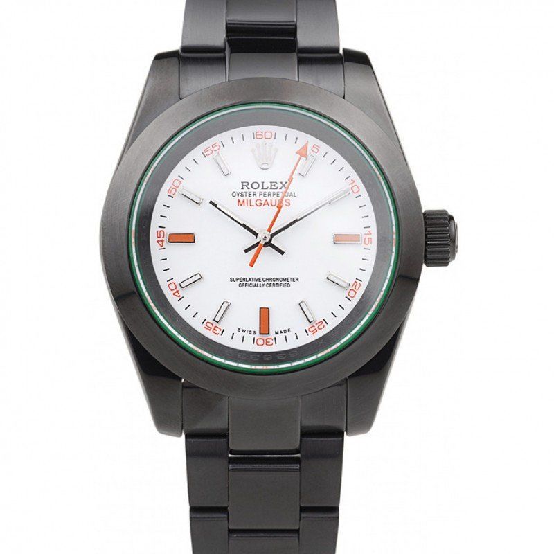 Replica Rolex Milgauss Pro-Hunter Tinted Green Saphire White Dial PR116610 - View 1