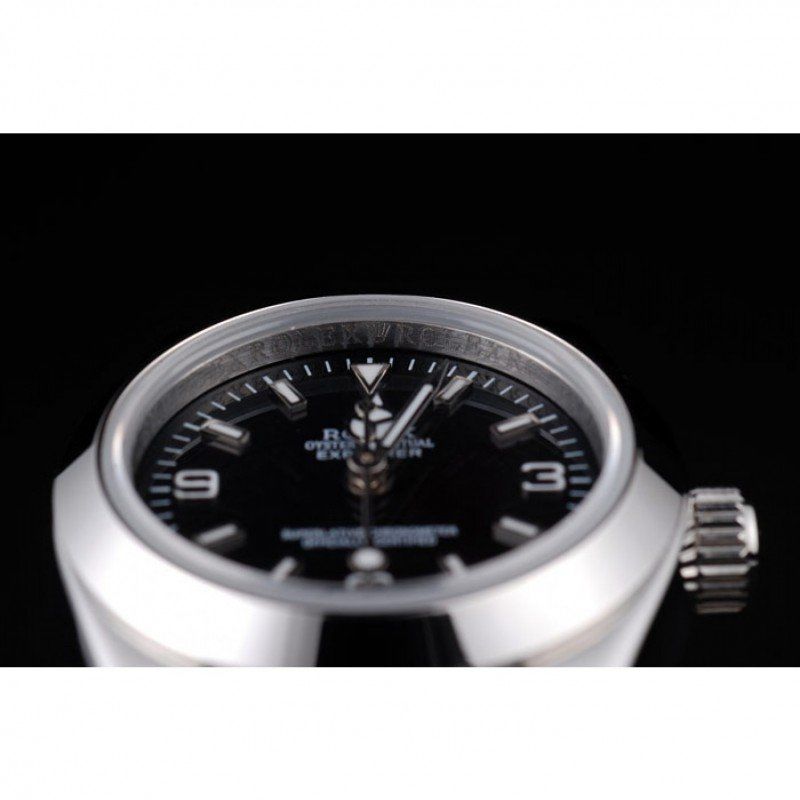 Replica Rolex Explorer Polished Stainless Steel Black Dial 98089 - View 6