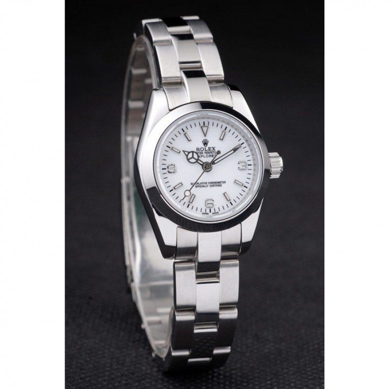 Replica Rolex Explorer Polished Stainless Steel White Dial 98088 - View 3