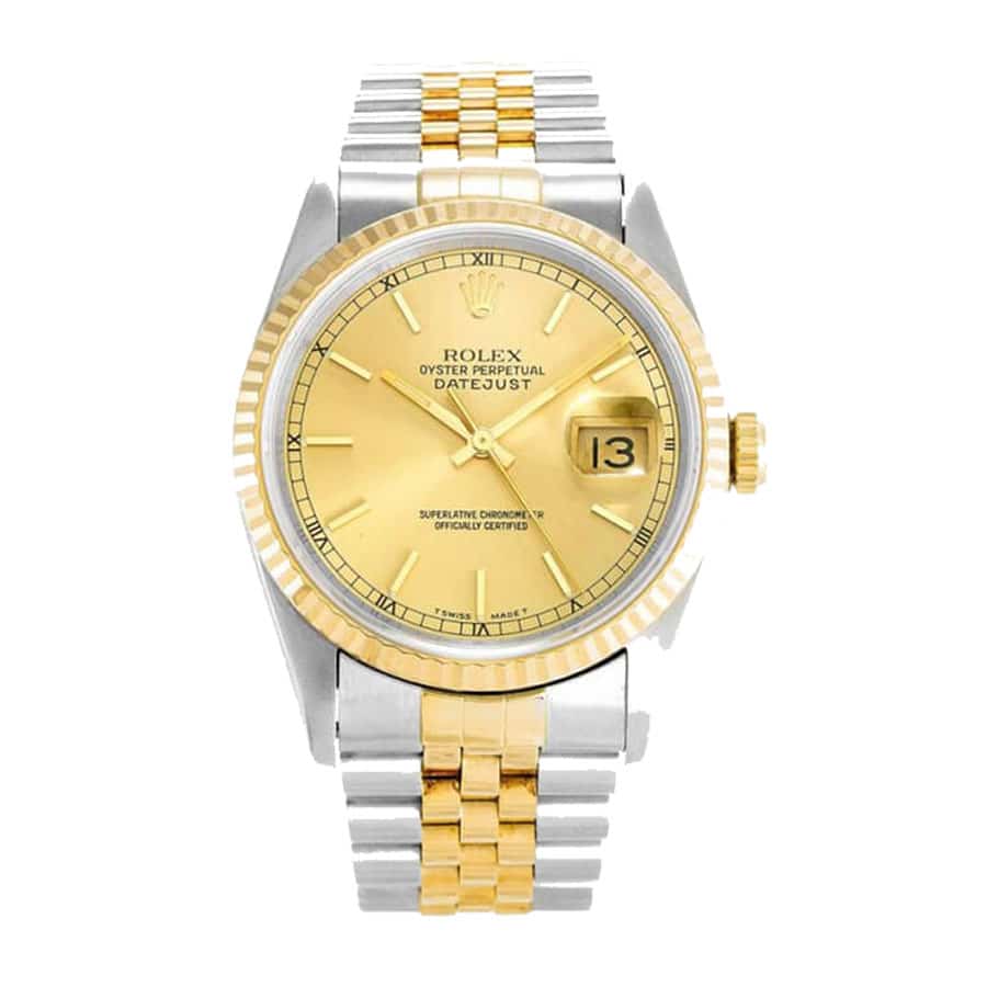 Rolex Datejust Champagne Dial 116233 36MM Jubilee Strap Two Tones Gold Dial Silver Case