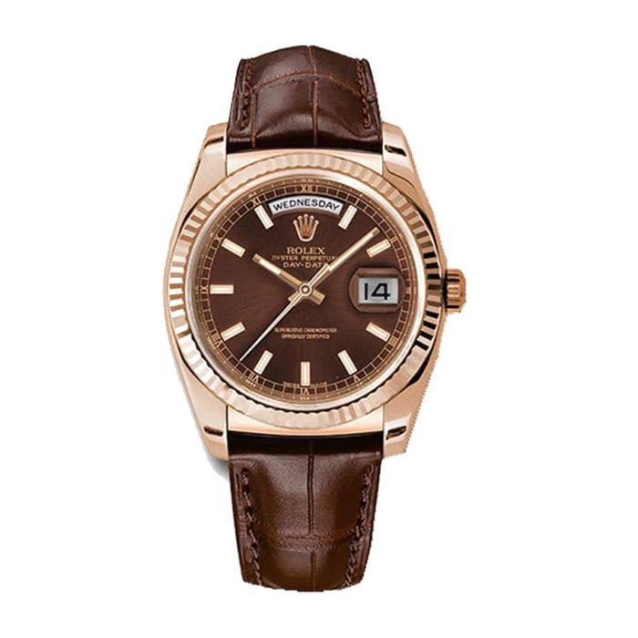 Rolex Day-Date 118135-0002 Brown Dial Leather Band product image 2