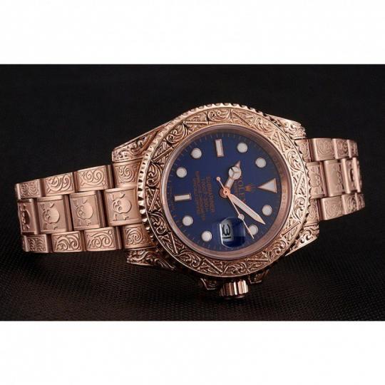 Replica Rolex Submariner Skull Limited Edition Blue Dial Rose Gold Case And Bracelet 1454085 - View 5