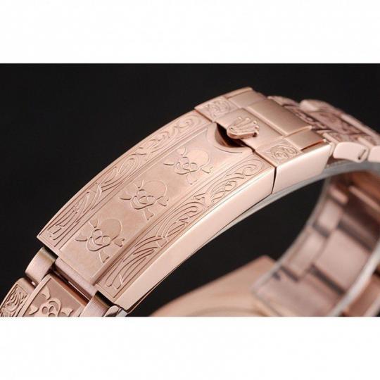 Replica Rolex Submariner Skull Limited Edition Black Dial Rose Gold Case And Bracelet 1454086 - View 9