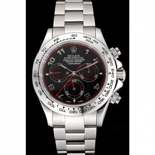 Replica Rolex Daytona Stainless Steel Bracelet Black Dial 80296 - View 3