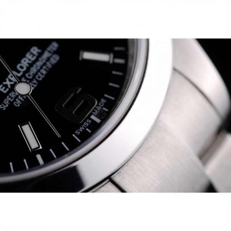 Replica Rolex Explorer Stainless Steel Bezel Black Dial 42002 - View 7