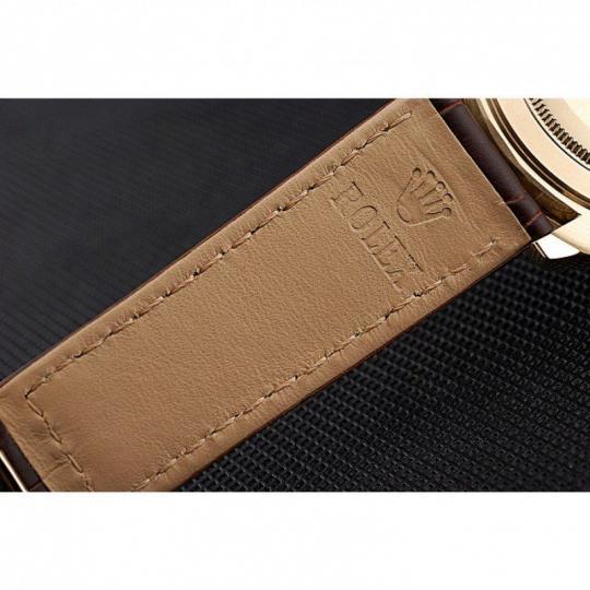 Replica Rolex Cosmograph Daytona Gold Case White Dial Brown Leather Bracelet 622633 - View 9