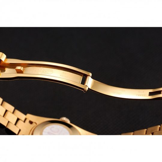 Replica Rolex DayJust Diamond Pave Dial Gold Diamond Bracelet 1453955 - View 8