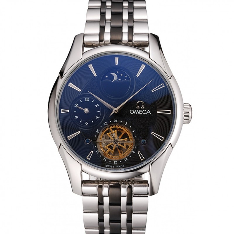 Replica Omega De Ville Moonphase Tourbillon Black - View 1