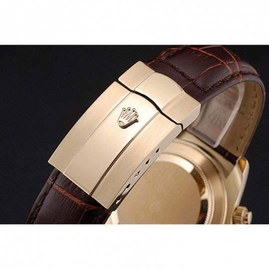 Replica Rolex Cosmograph Daytona Gold Case White Dial Brown Leather Bracelet 622633 - View 8
